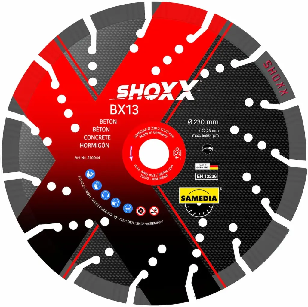 Diamond cutting disc SHOXX BX13 300 × 25.4/20 mm. SAMEDIA