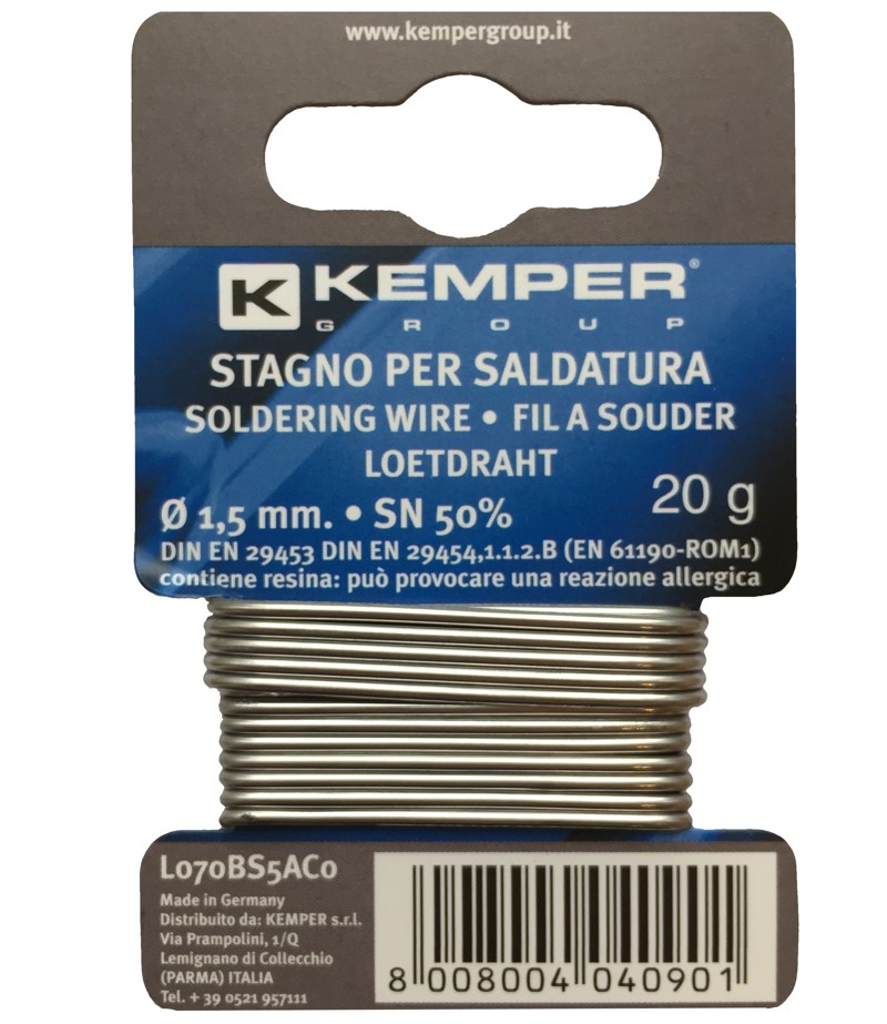 Lydmetalis „KEMPER" 1,5 mm 20 g SN 50%