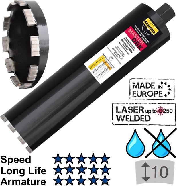 Diamond core drill bit, DBK 300 x 450 mm, SAMEDIA