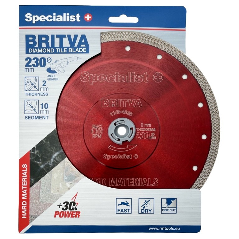 SPECIALIST+ diamond cutting disc BRITVA, 230x2x22 mm