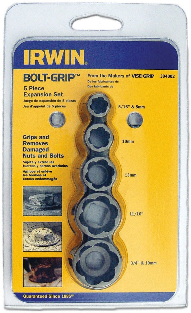 Väljakeeramise peade komplekt Bolt-Grip, 19 mm