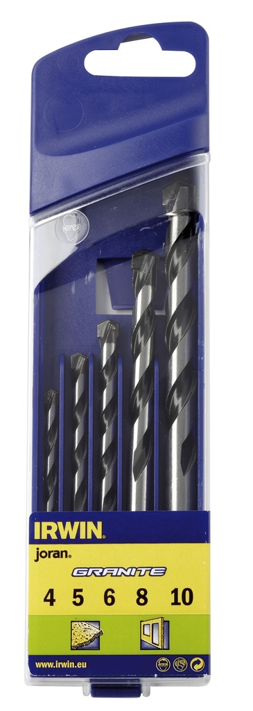 Granīta urbju komplekts 4, 5, 6, 8, 10 mm