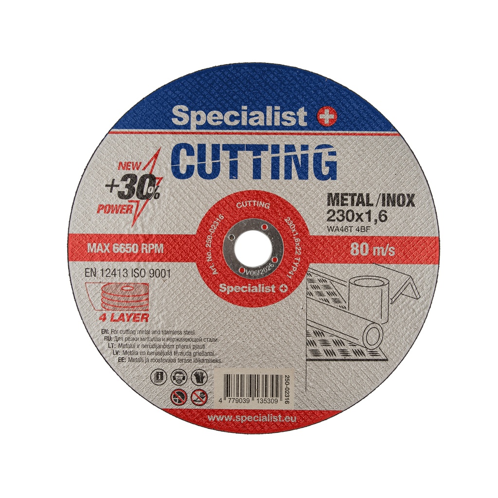 SPECIALIST+ metal cutting disc CUTTING, 230x1.6x22 mm