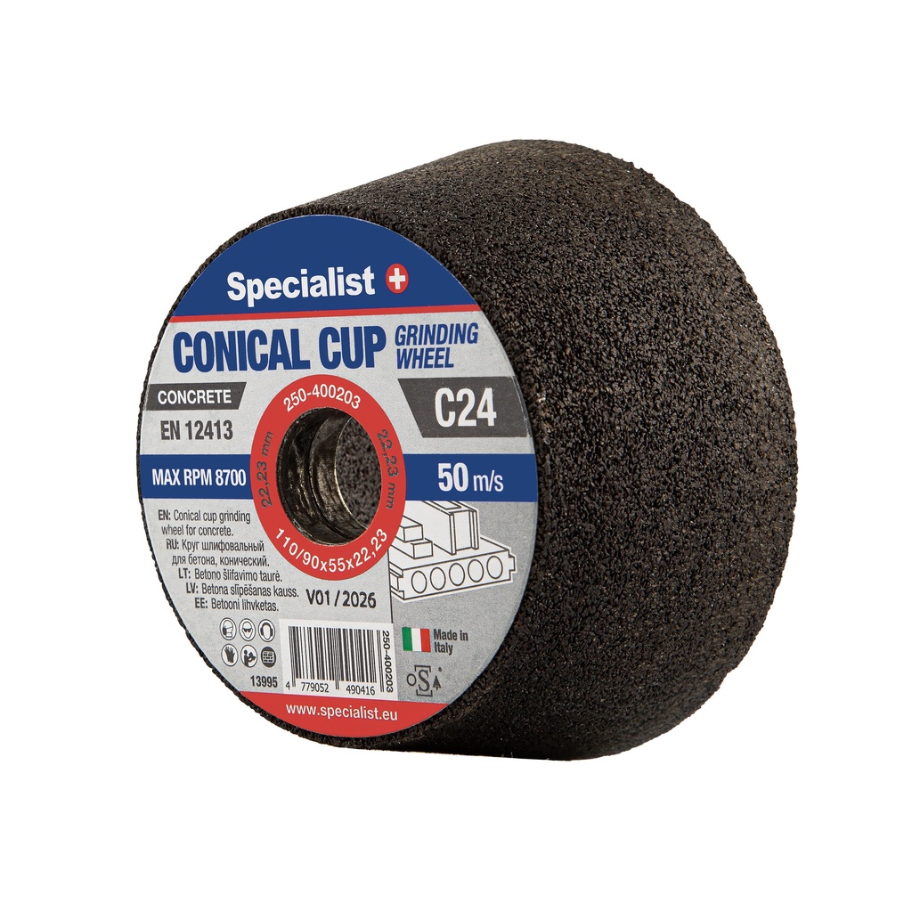 SPECIALIST+ conical cup grinding wheel C24, 110/90x55x22.23 mm