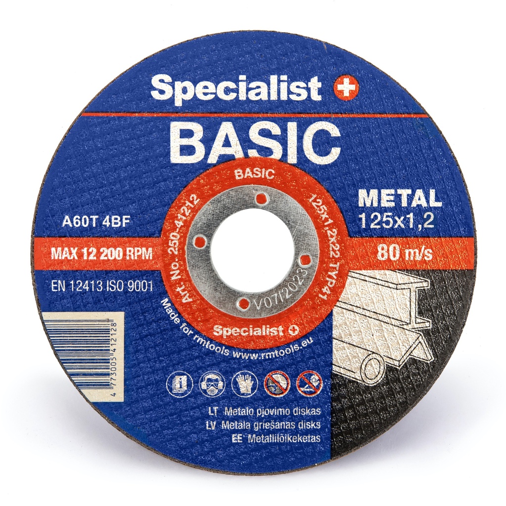 SPECIALIST+ metāla griešanas disks BASIC, 125 x 1.2 x 22 mm