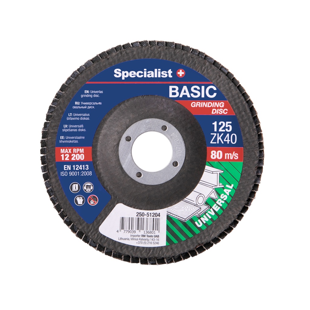 SPECIALIST+ lapelinis šlif. diskas BASIC ZK40, 125 mm