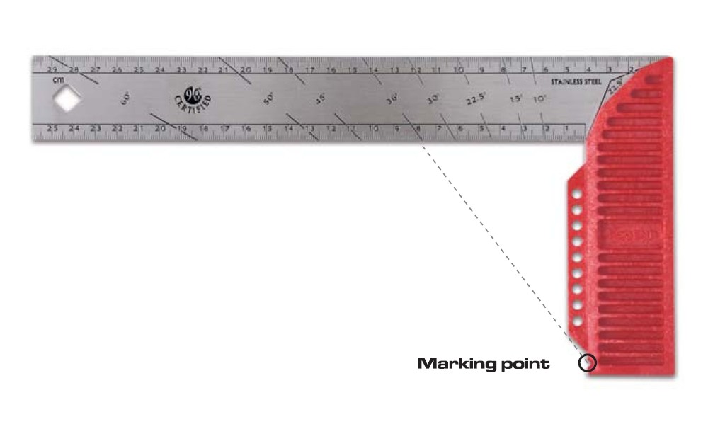 Mitre square,plastic handle, 30cm
