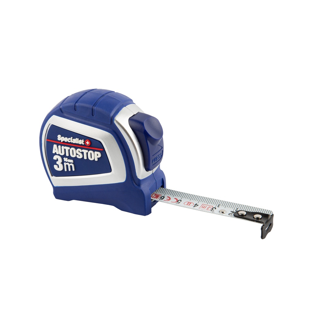 SPECIALIST+ ruletė AUTOSTOP 3 m, 16 mm