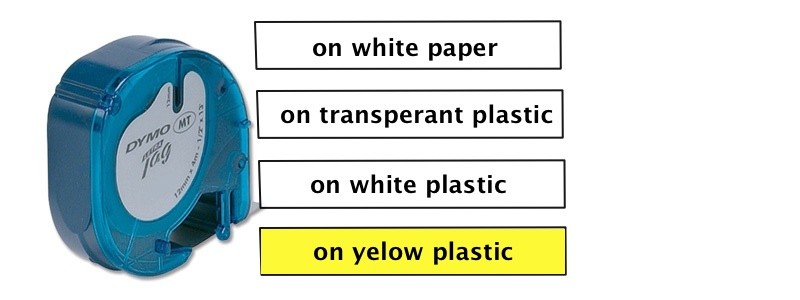 LetraTag tape 12mm plastic yellow