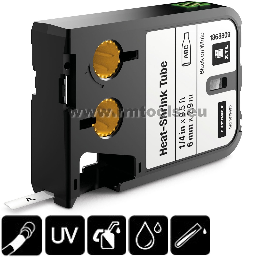 DYMO® XTL™ termokahanevad kaablisildid, 12mm, must/valge