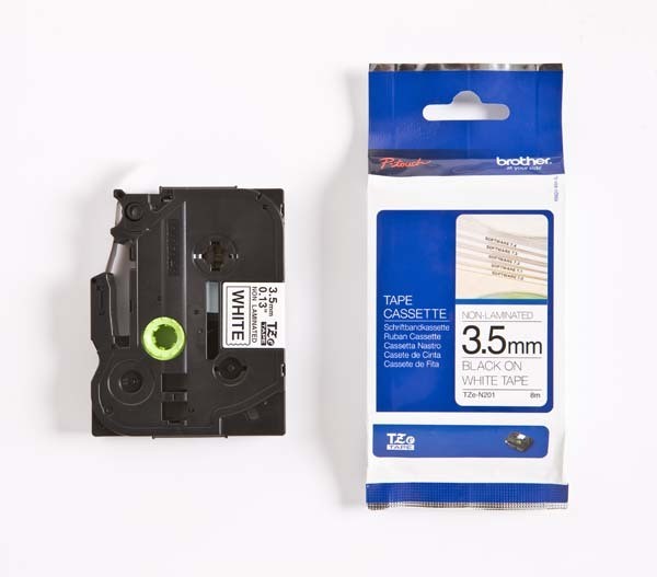 Mitte lamineeritud kleepkirjalint, must/valge, 3,5 mm