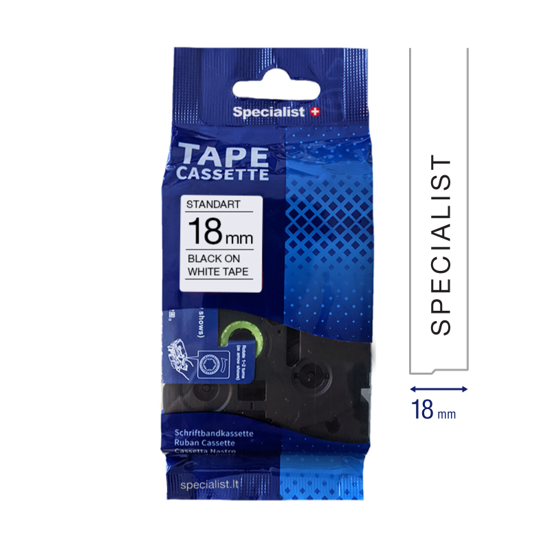 SPECIALIST+ lenta STANDART komp., 18 mm, melna / balta