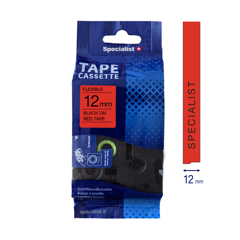 SPECIALIST+ lenta FLEXIBLE komp., 12 mm, melna / sarkana
