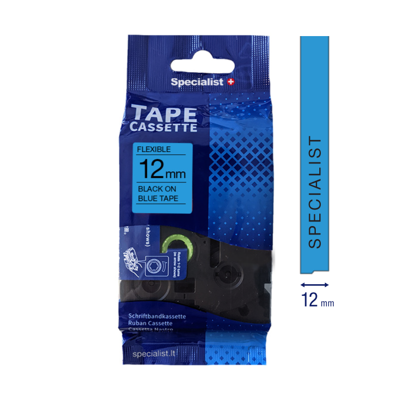 SPECIALIST+ lint FLEXIBLE sobiv, 12 mm, must/sinine