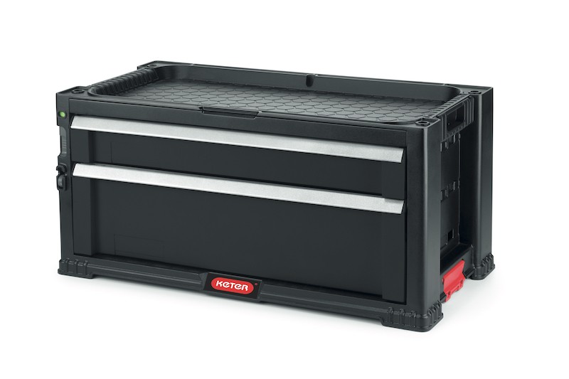 2 Drawers Plas.Slide Black