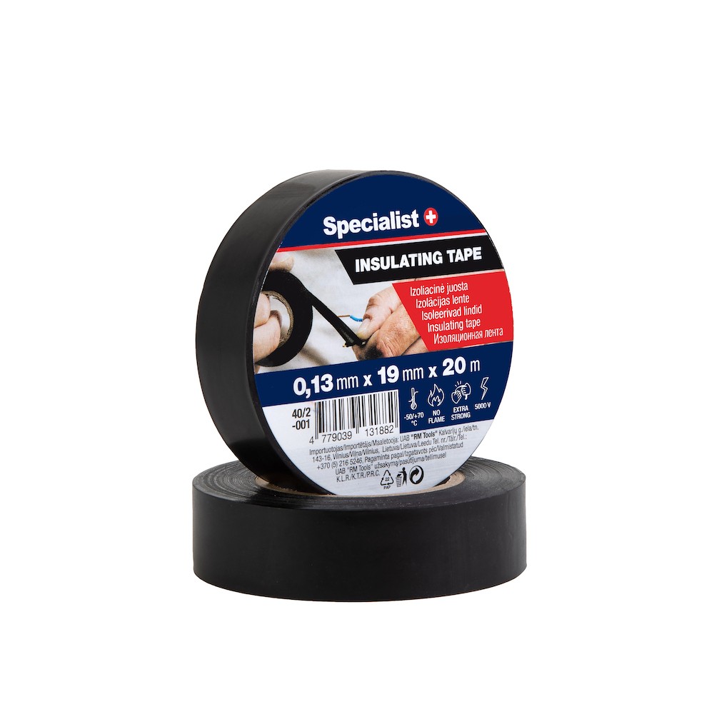 SPECIALIST+ isolatsiooniteip, 0,13 x 19 mm, must, 20 m