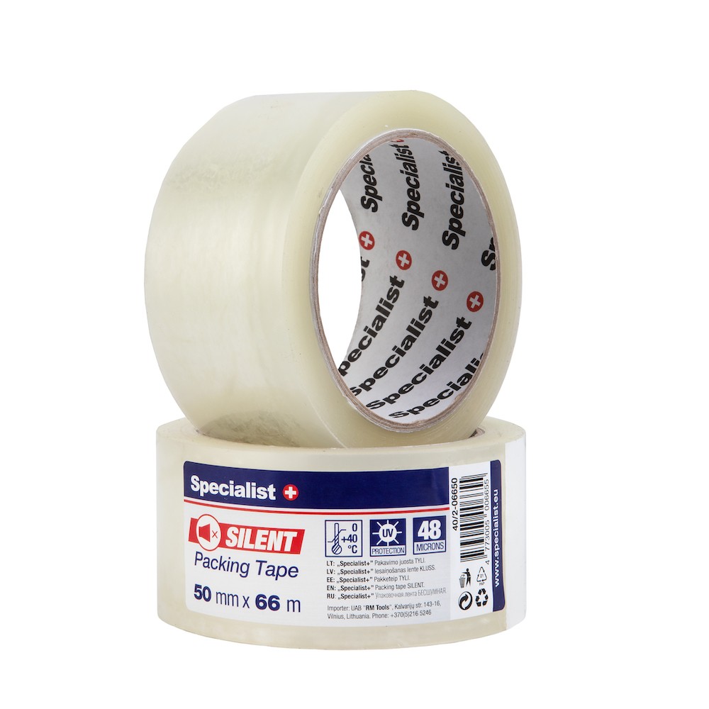 SPECIALIST+ packaging tape, 66m x 50 mm