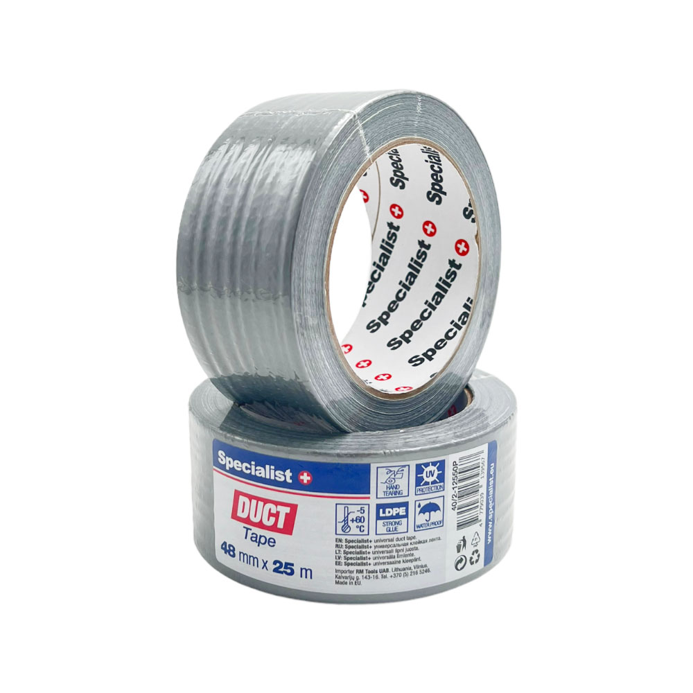SPECIALIST+ universal duct tape, grey, 25 m x 48 mm