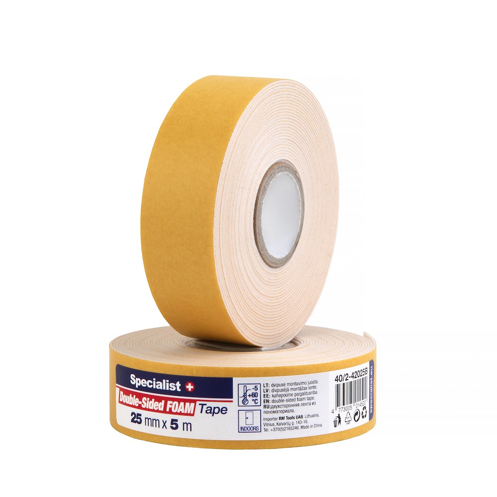 SPECIALIST+ foam tape WH, 5 m x 25 mm