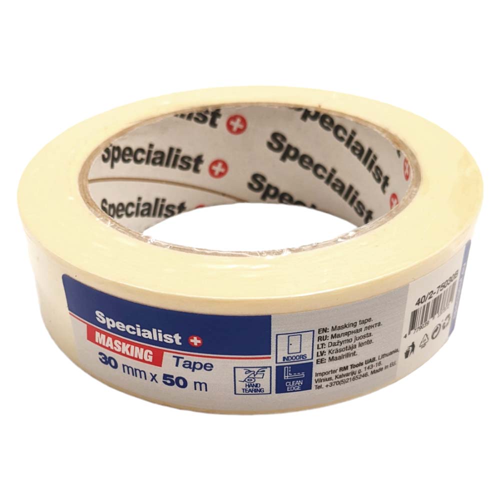 SPECIALIST+ masking tape, 50 m x 30 mm