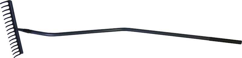 Grėblys 16 dantų, metaliniu kotu