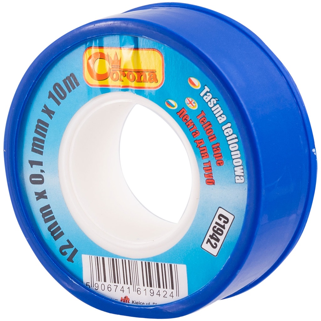 Keermeteip teflonist, 12 mm × 10 m