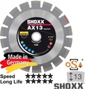 Zāģēšanas un slīpēšanas piederumi / Dimanta diski / Abrazīvie materiāli, asfalts / Asfalt SHOXX AX13