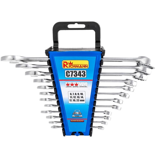 [42-C7343] Combination spanners 6-22 mm, 12 PCS, sheet