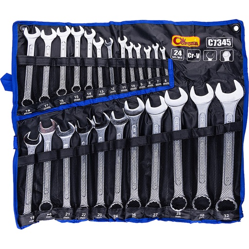 [42-C7345] Combination spanners 24 pcs 6-32MM