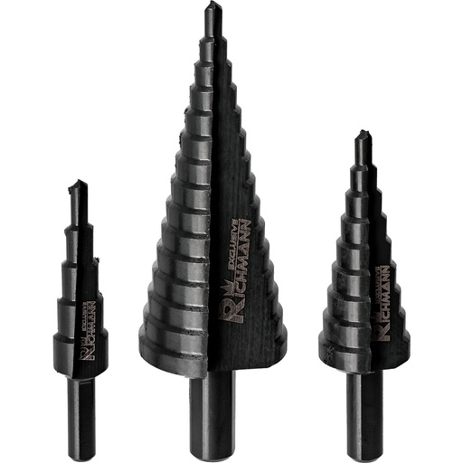 [42-C9265] Step drills set 3 pcs 4-32 mm