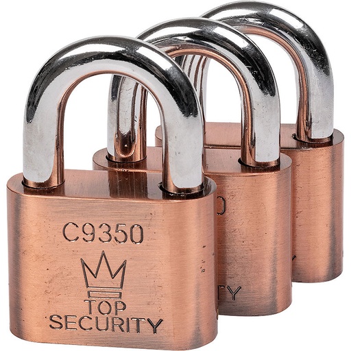 [42-C9350] SET OF 3 PADLOCKS 50 MM OPENED BY 1 KEY