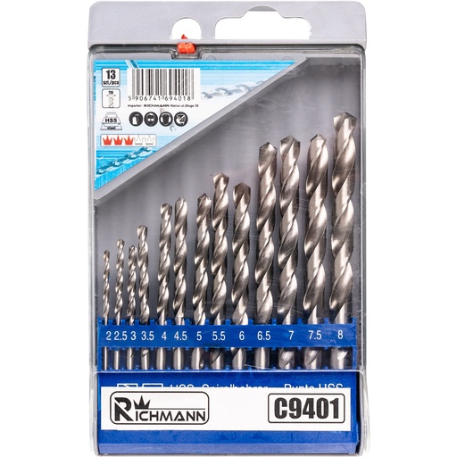 [42-C9401] Metal drill 2-8mm. 13pcs