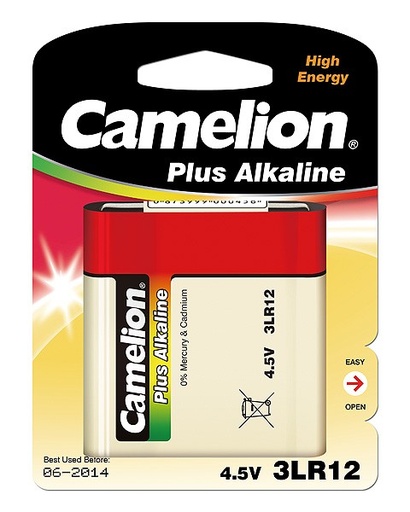 [44/1-3LR12BP] Patarei Alkaline, 3LR12, BP1, 4,5V, CAMELION, 1 tk