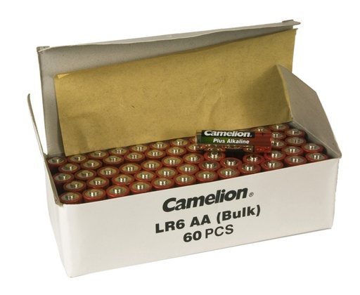 [44/1-LR6B60] Elementi Alkaline, AA, LR06, CAMELION, 60 gab.