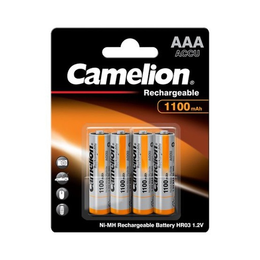 [44/2-003] Įkraunami elementai NH-AAA1100BP4, CAMELION, 4 vnt