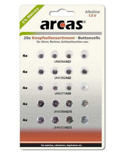 [44/3-199563] Elementu komplekts bez dzīvsudraba, ARCAS, 20 gab.