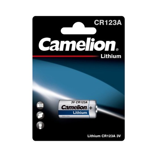 [44/3-CR123A] Mikro litija šūna CR123A, 3V, CAMELION, 1 gab.