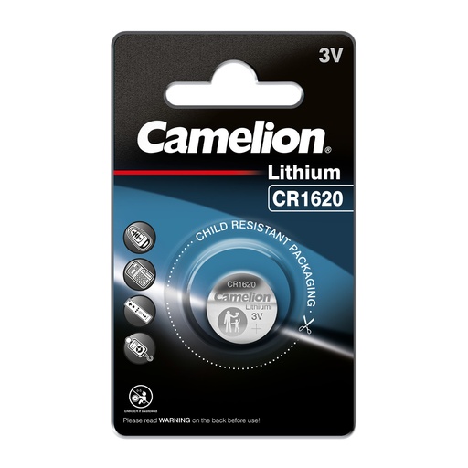 [44/3-CR1620] Mikro litija šūna CR1620, 3V, CAMELION, 1 gab.