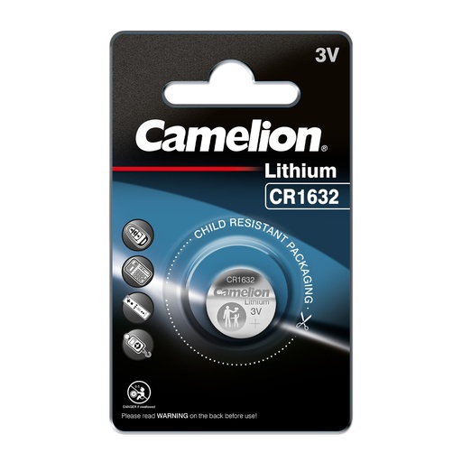 [44/3-CR1632] Mikro litija šūna CR1632, 3V, CAMELION, 1 gab.