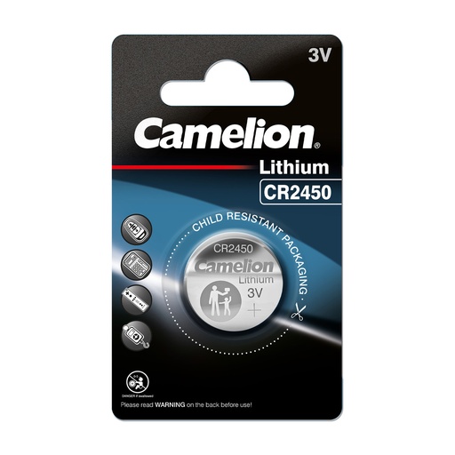 [44/3-CR2450] Mikro litija šūna CR2450, 3V, CAMELION, 1 gab.