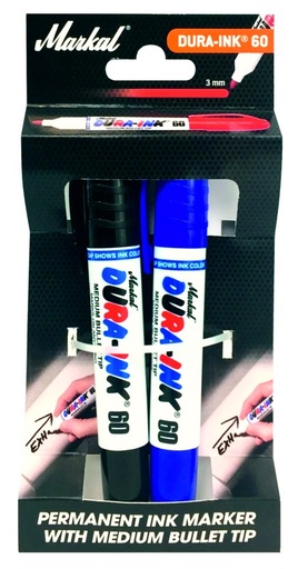 [46-22249] Markal markerid Dura-Ink 60, must ja sinine, 2 tk