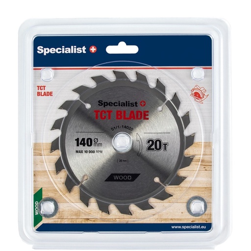 [51/1-14020] SPECIALIST+ TCT blade, 140x20Tx20/16/13/12 mm