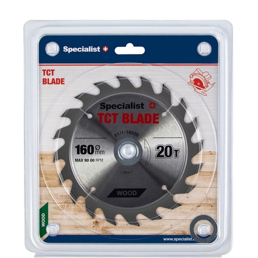 [51/1-16020] SPECIALIST+ pjovimo diskas, 160x20Tx30/20/16 mm