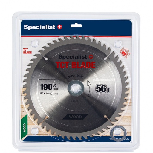 [51/1-19056] SPECIALIST+ TCT blade, 190x56Tx30/20/16 mm