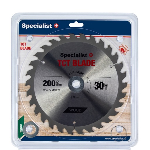 [51/1-20030] SPECIALIST+ TCT blade, 200x30Tx32/30/20/16 mm