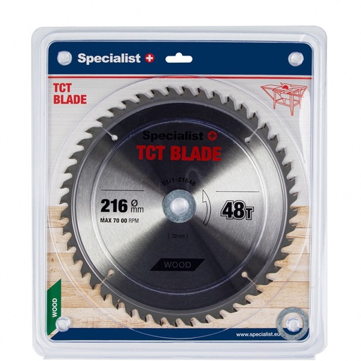 [51/1-21648] SPECIALIST+ TCT blade, 216x48Tx30/20/16 mm