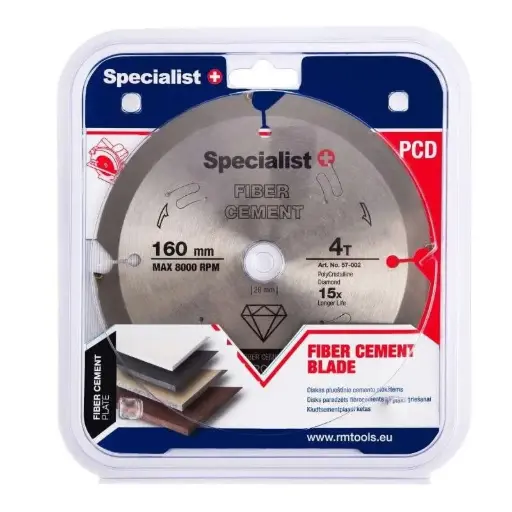 [57-002] SPECIALIST+ fiber cement saw blade, 4T 165 x 20 mm