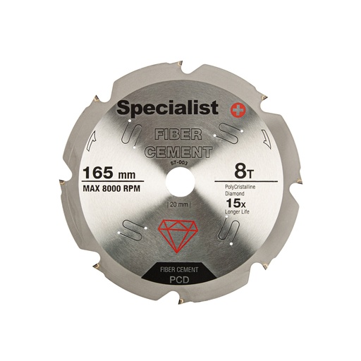 [57-003] SPECIALIST+ lõikeketas kiudtsemendile, 8T 165 x 20 mm