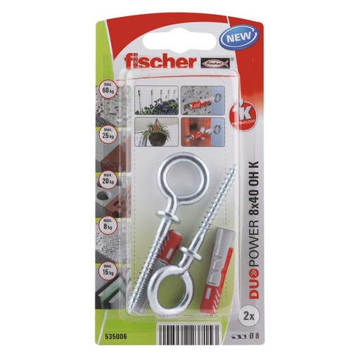 [61-535015B] Tüüblid DUOPOWER O-kujulise konksuga 10x50, 2 tk.