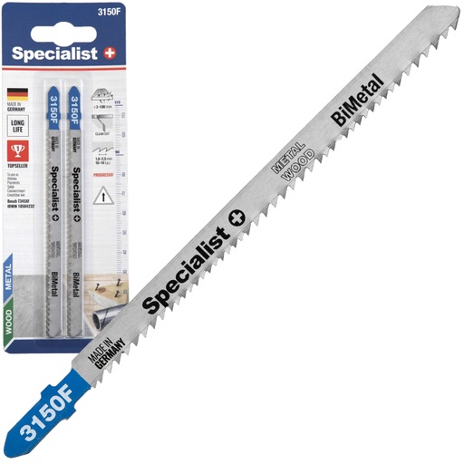 [63-3150F] SPECIALIST+ jigsaw blade 3150F (T345XF), 135 mm, 2 vnt.
